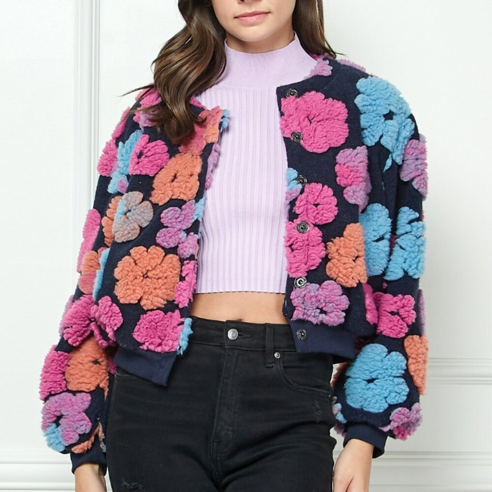 Floral Patterned Jacket - Multicolor - Picture 3 of 3